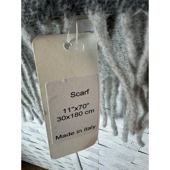 Italian Woolen Treasures Made in Italy wool gray scarf cozycore soft neutral - Picture 8 of 9